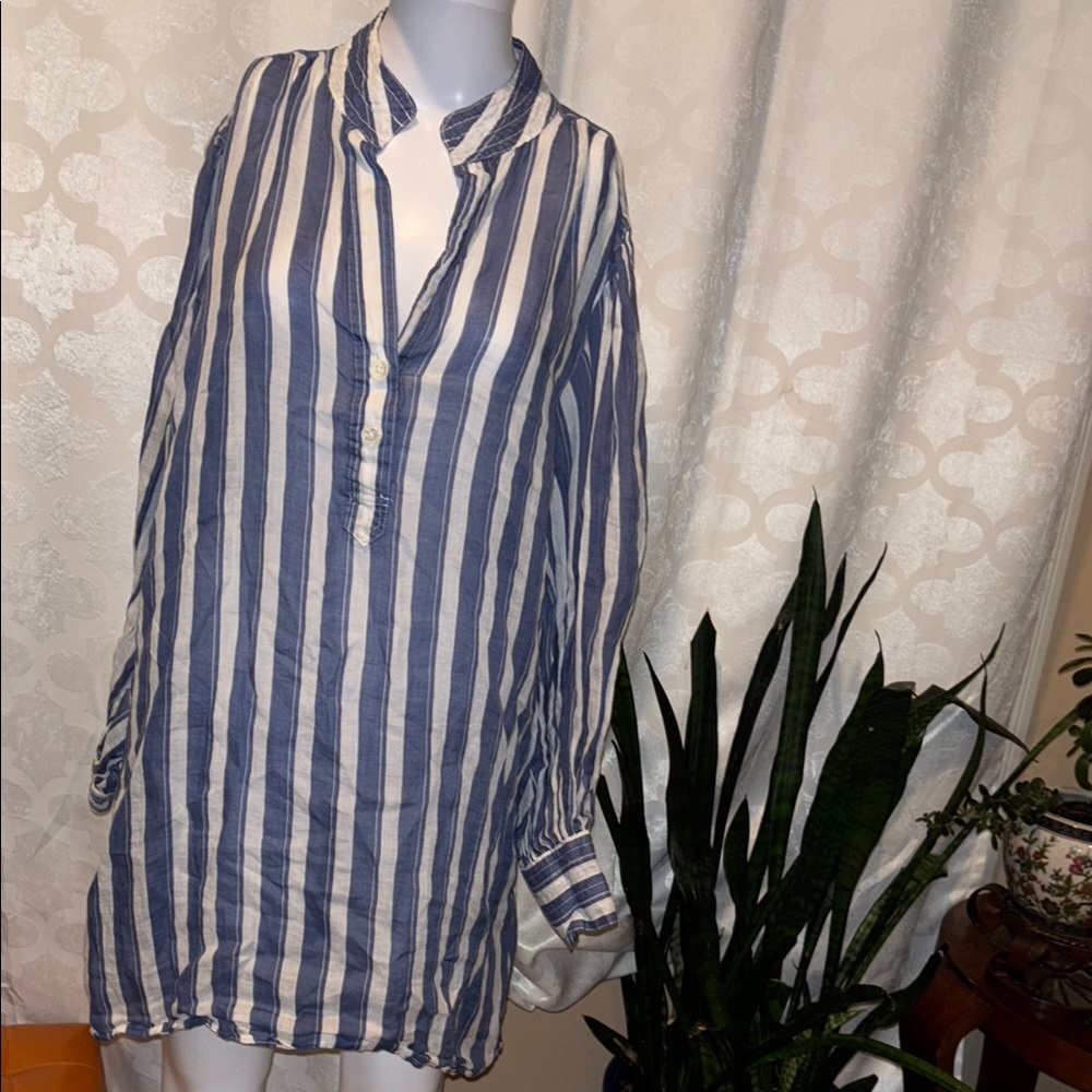 Banana Republic Blue and White Striped Tunic